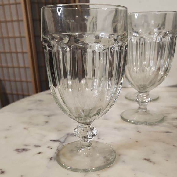 Vintage | Libbey Gibraltar Duratuff Clear Glass Goblets 16oz - Picture 2 of 4